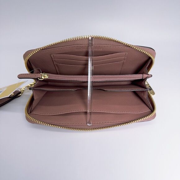 Michael Kors Jet Set Travel Large Coin Phone Case Wallet Wristlet Leather MF NWT - Picture 5 of 9